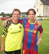 F.Straka jako brankář a J.Novotný 